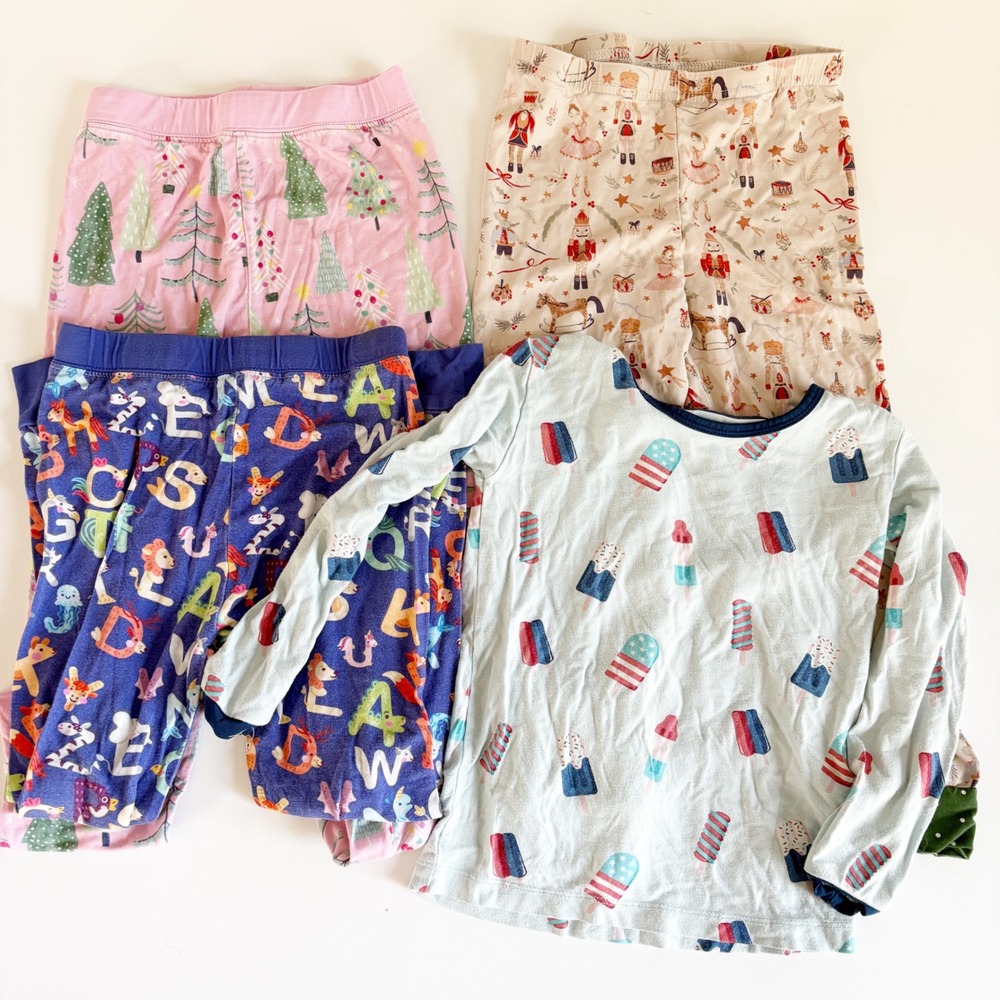 Kyte Baby Sweet Honey Little Sleepies Kids Mixed Bundle Lot (4) Bamboo Pajama 4T